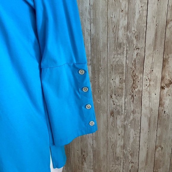 Hinson Wu Christy 3/4 Sleeve Top In Aqua Blue Size Small - Picture 3 of 8